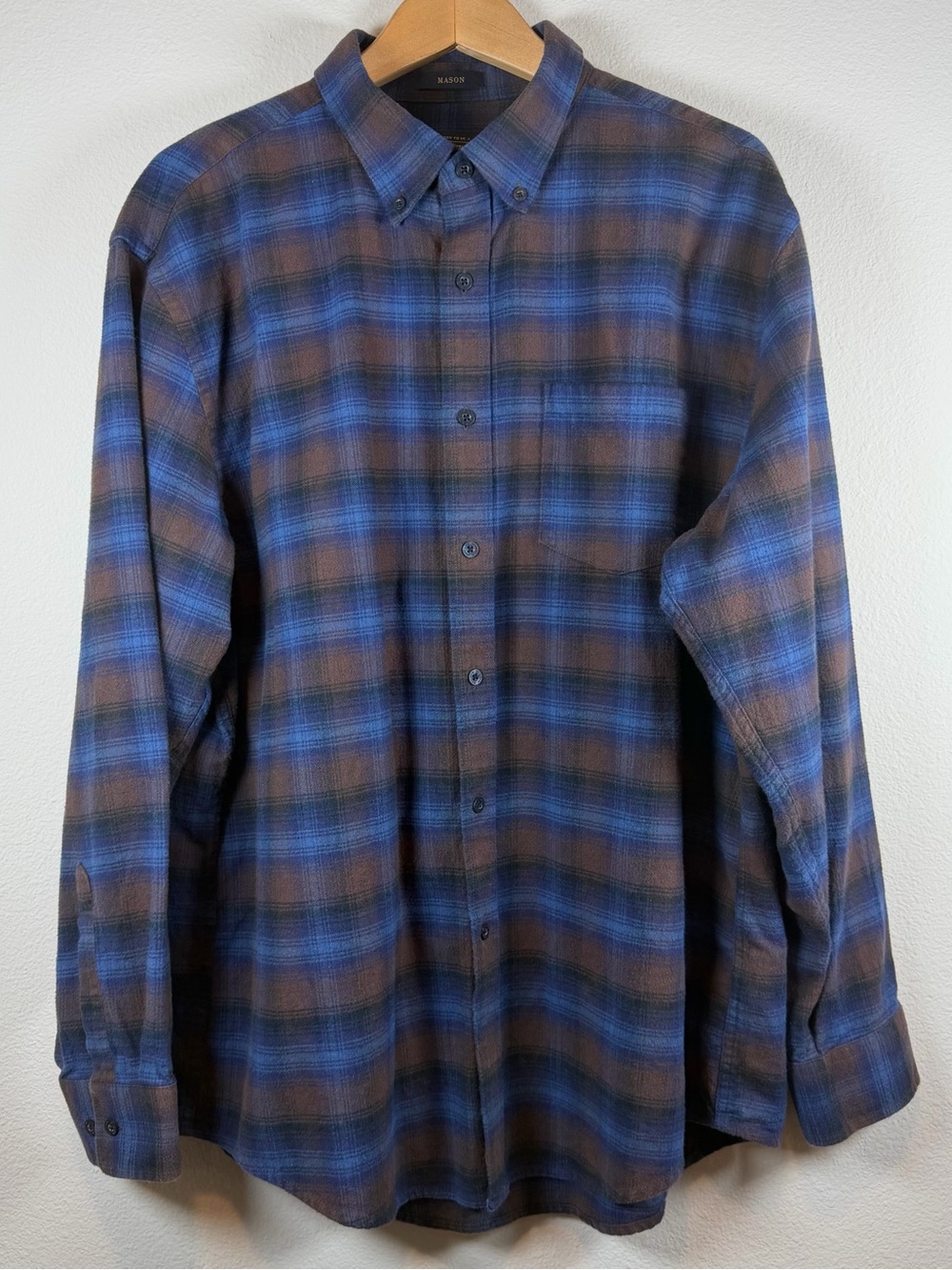 Pendleton Mason Blue and Brown Plaid Button-Down Shirt